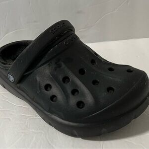 Crocs Youth Classic Fur Lined Clogs Size J2 Black